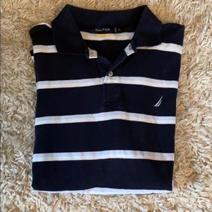 Nautica Men’s short sleeve polo XL navy striped